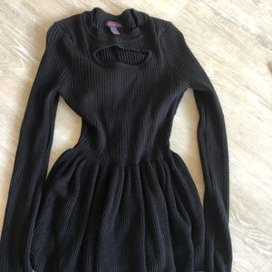 Material Girl Black Dress-Long sleeve